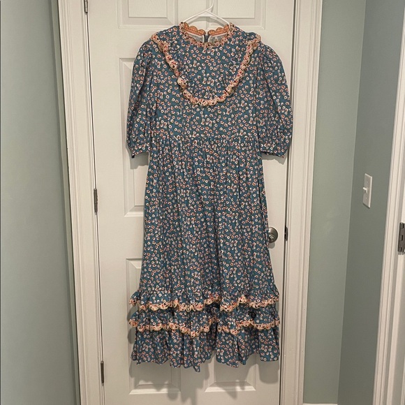 CeliaB Blue Floral Dress with Pink Accents - Picture 2 of 4